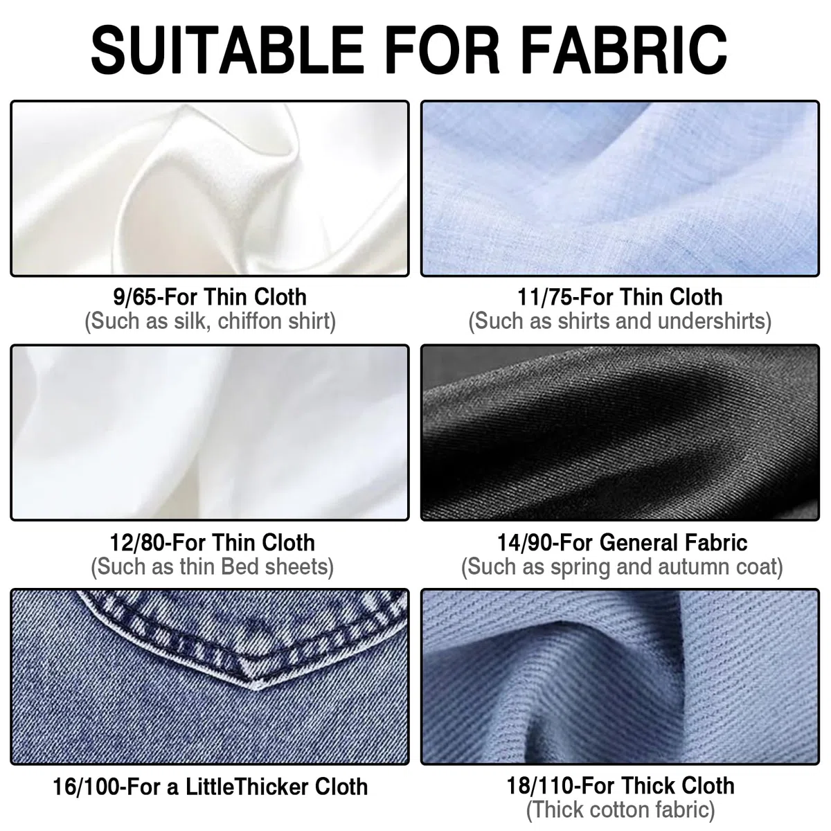 50 Aghi per Macchina da Cucire 65/9 75/11 90/14 100/16 110/18 Aghi Jersey per Singer Macchina da Cucire Universali Macchine da Cucire con Infila Ago per Macchine da Cucire Domestiche Tessuti Diversi