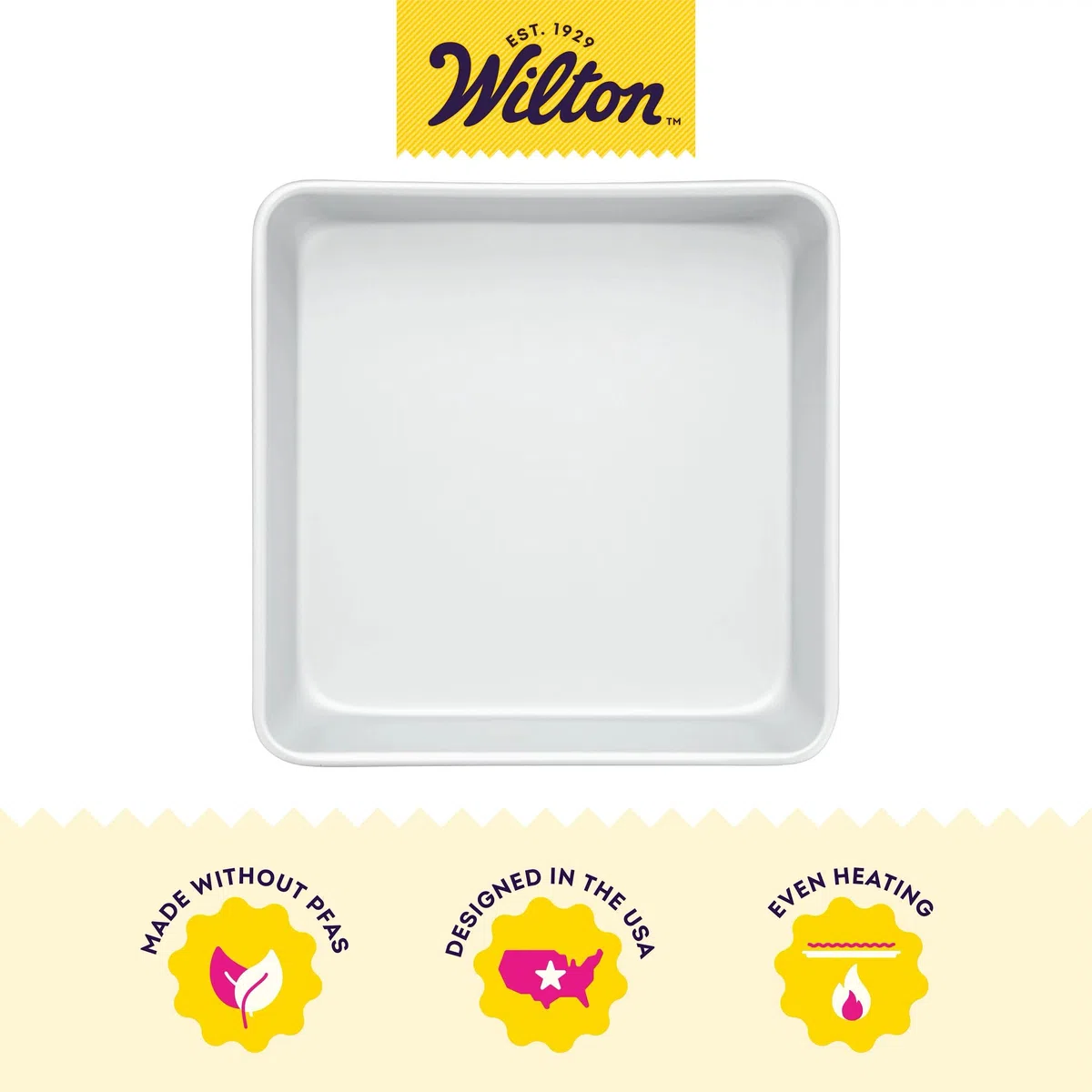 Wilton Performance Pans Stampo Quadrato in Alluminio Anodizzato - Teglia Resistente e Antiruggine per Torte a Strati e da Cerimonia - 20x20 cm