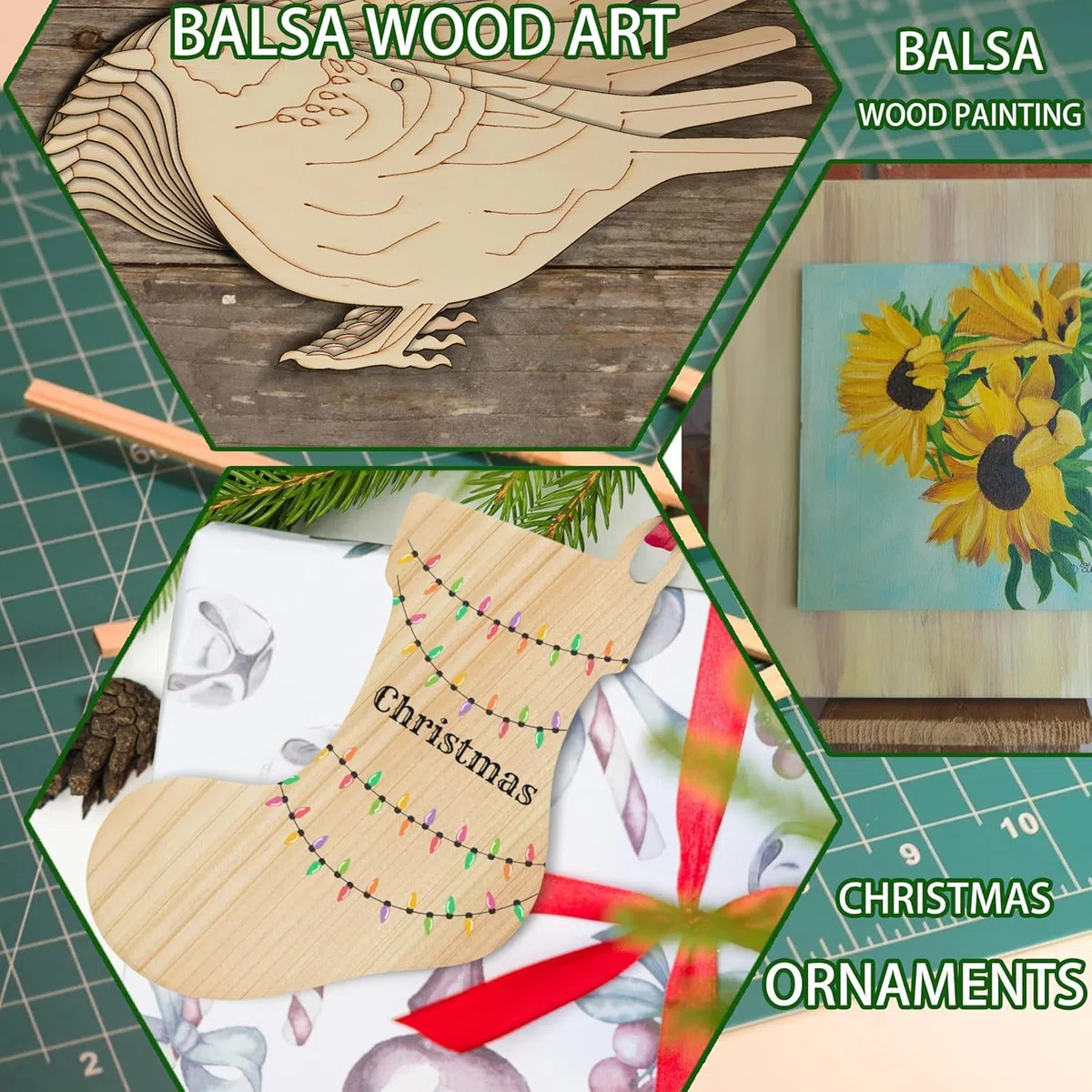 Confezione da 12 fogli di legno di balsa (200 x 100 x 1 mm), leggeri e versatili per artigianato, progetti fai da te, modelli in legno, pittura, incisione e decorazioni per la casa