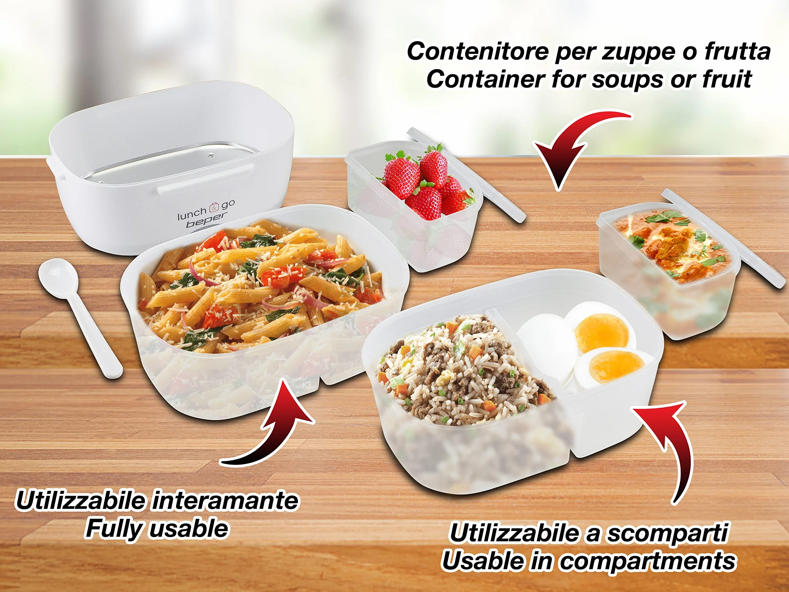 BEPER 90.920G Lunch & Go Scaldavivande Elettrico Portatile 220V Giallo