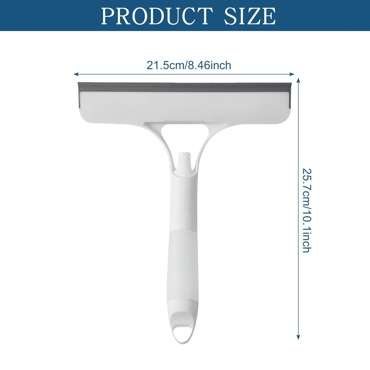 Tergivetro per Doccia Plastica 3 in 1, Lavavetri Spazzola Bagno con Spruzzatore di Spugna, Lavavetri Doccia Leggero, Tergidoccia per Vetro, Acrilico, Piastrelle, Bagno, Specchi, Bianco