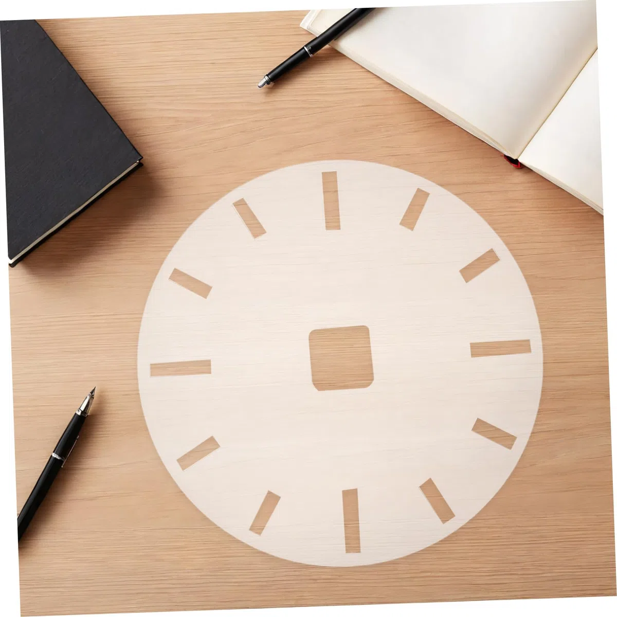 WOONEKY Stencil per orologi per lavori in legno, superficie antigraffio, numeri romani, aiuto per il posizionamento chiaro, compatibile con router, versatile orologio fai da te