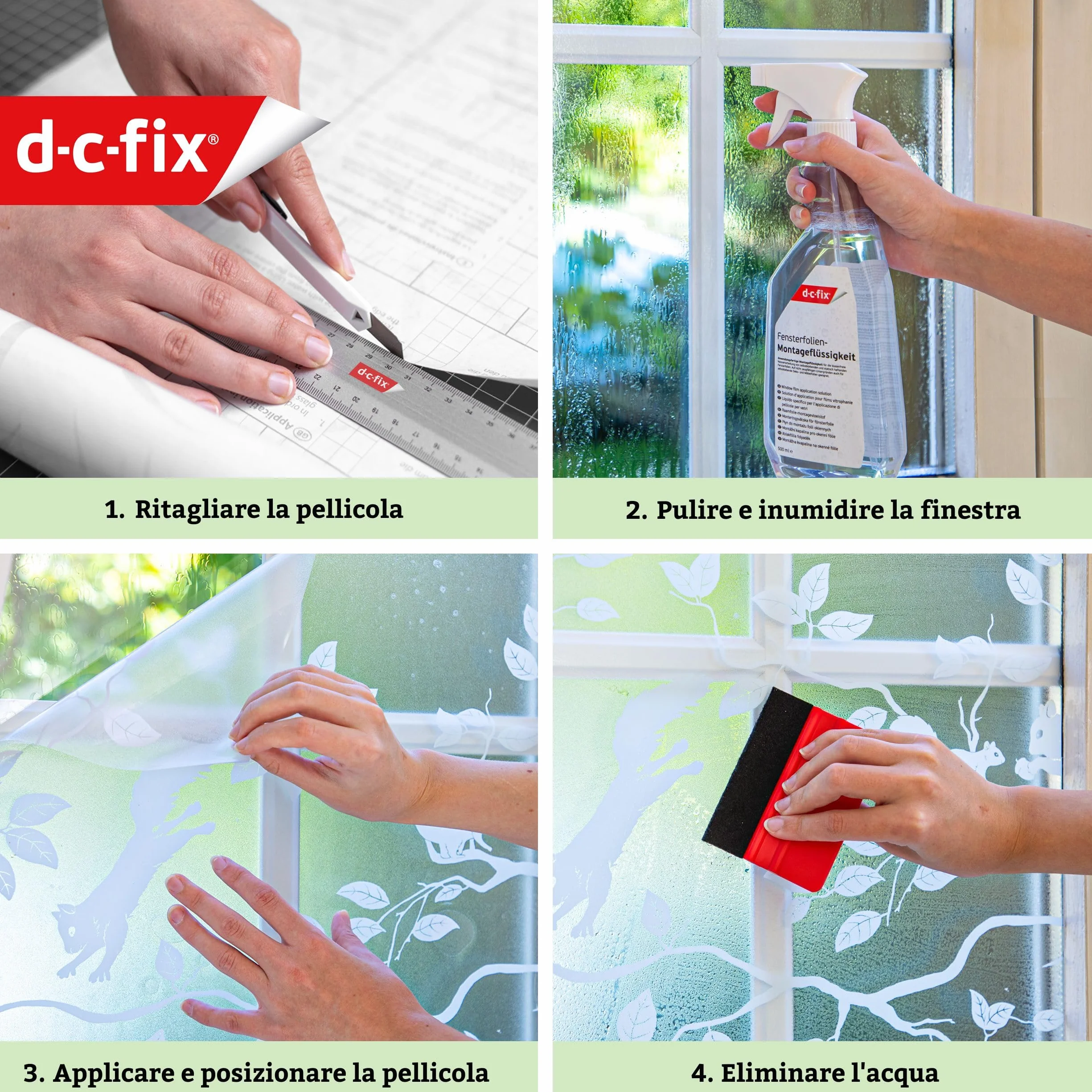 d-c-fix pellicola per finestra Opal 67,5 cm x 2 m – pellicola oscurante autoadesiva con motivo moderno per superfici in vetro – autoadesiva, opaca, decorativa