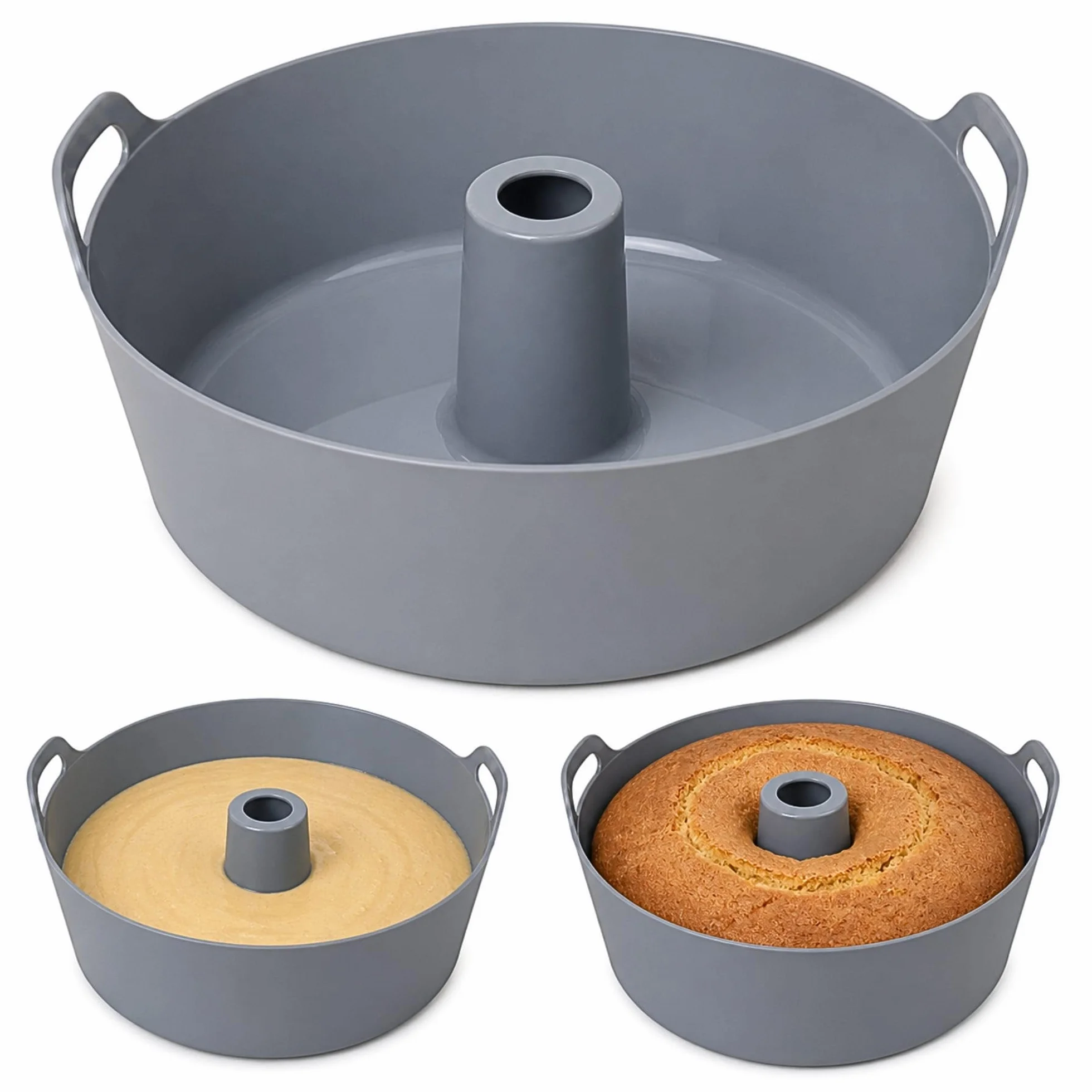 Stampo in silicone per dolci e ciambella 21 cm | Teglia savarin antiaderente forno e friggitrice ad aria | Tortiera senza BPA, facile da sformare
