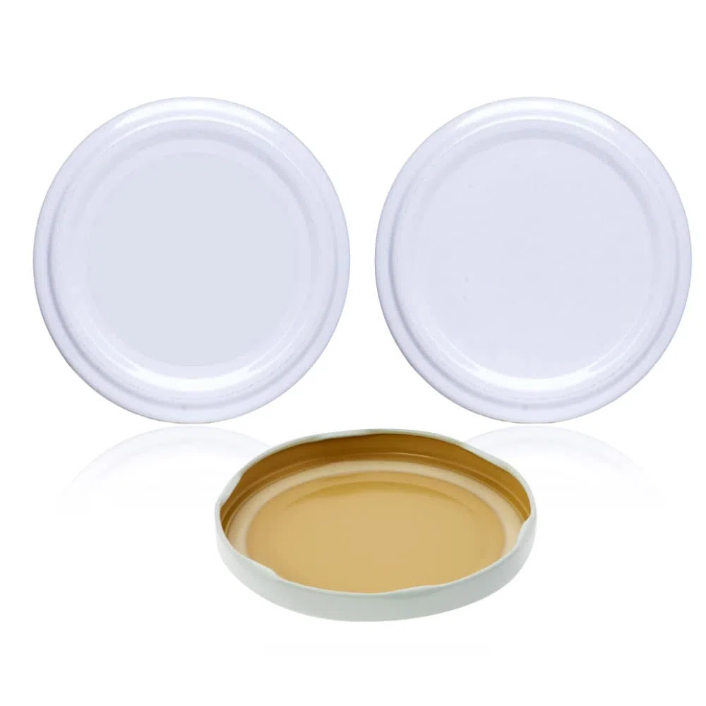 Coperchi metallici per barattoli di vetro, a vite, ermetici, di diversi diametri, coperchi di ricambio per conserve 43 mm diámetro bianco