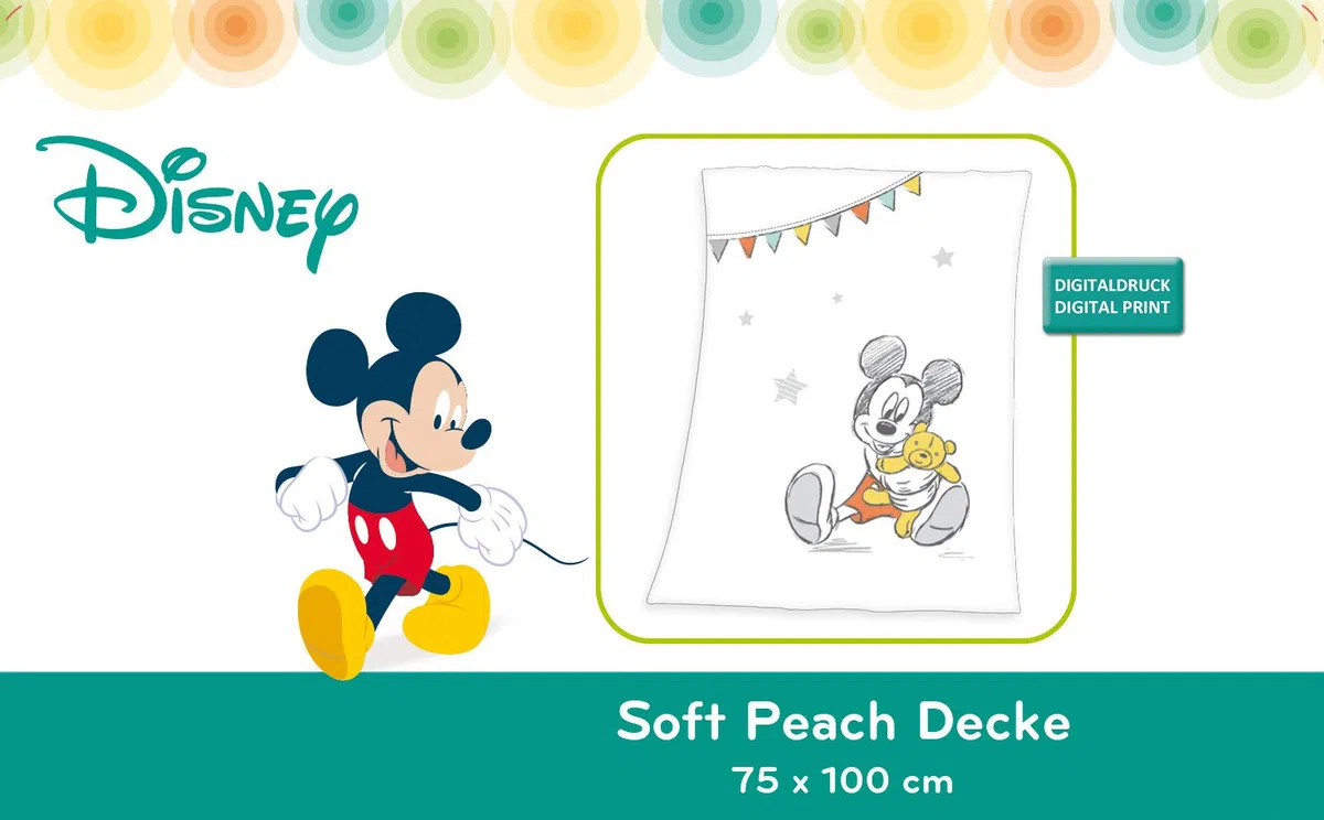 Herding Disney Mickey Mouse Coperta in Pile per Bambini, 75 x 100 cm, Poliestere, Bianco