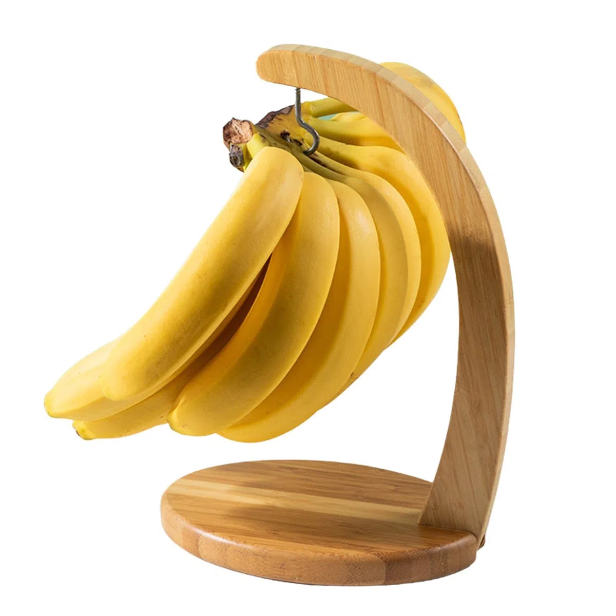 Supporto a banana, multifunzione, in legno, con ganci per riporre frutta sul piano di lavoro a casa o al bar
