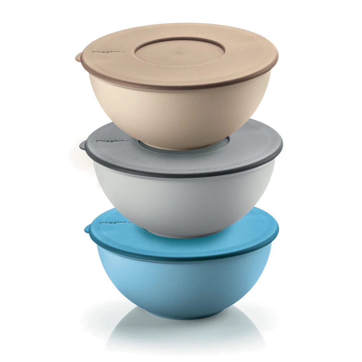 Guzzini Set Di 3 Contenitori Con Coperchio, Blu, 16 cm