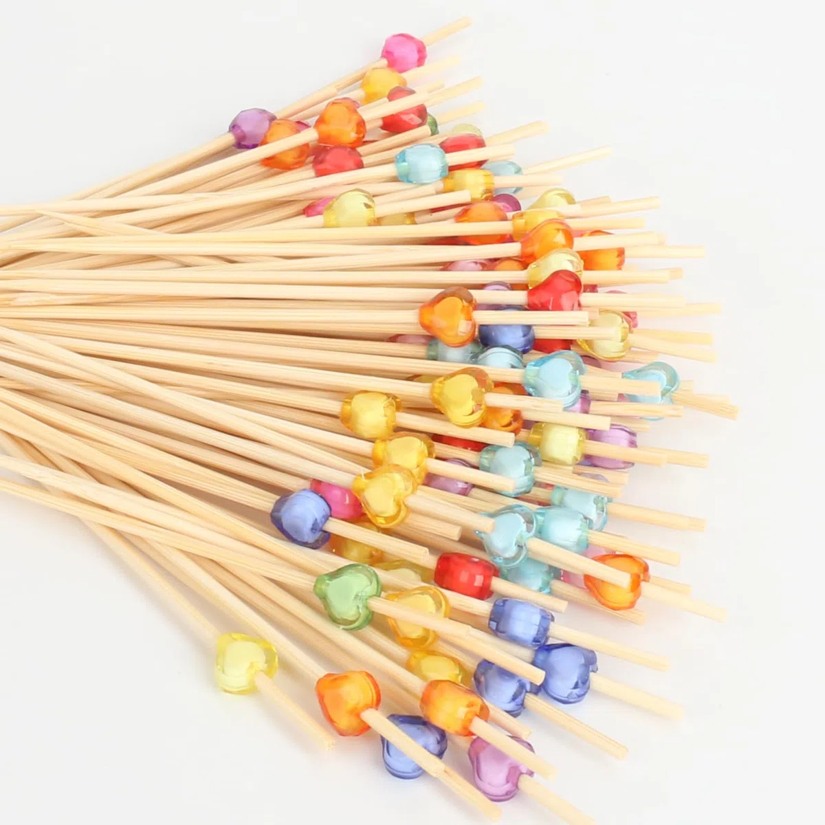 Stuzzicadenti Decorativi, 200 Bastoncini da Cocktail in Bambù, 12 cm, Stuzzicadenti per Aperitivi, Spiedini, in Bambù, per Decorazioni per Feste, Plettri Decorativi per Buffet