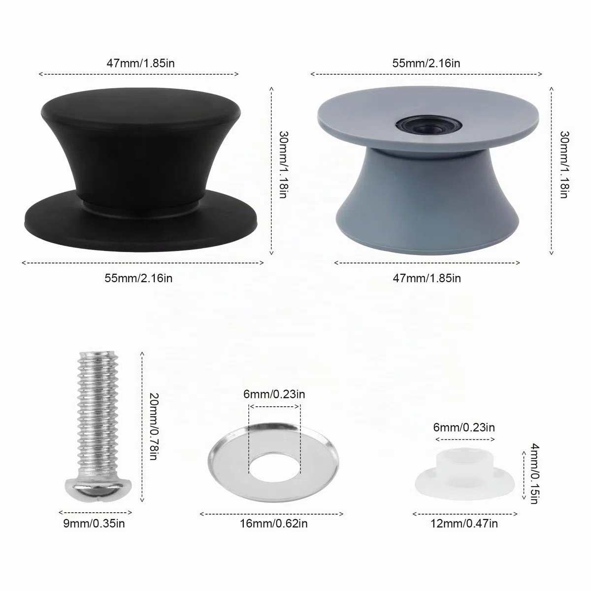 4 manopole per coperchio della pentola, pomelli di ricambio, coperchio in silicone, pomello di ricambio per coperchio in vetro con foro, per stoviglie da cucina