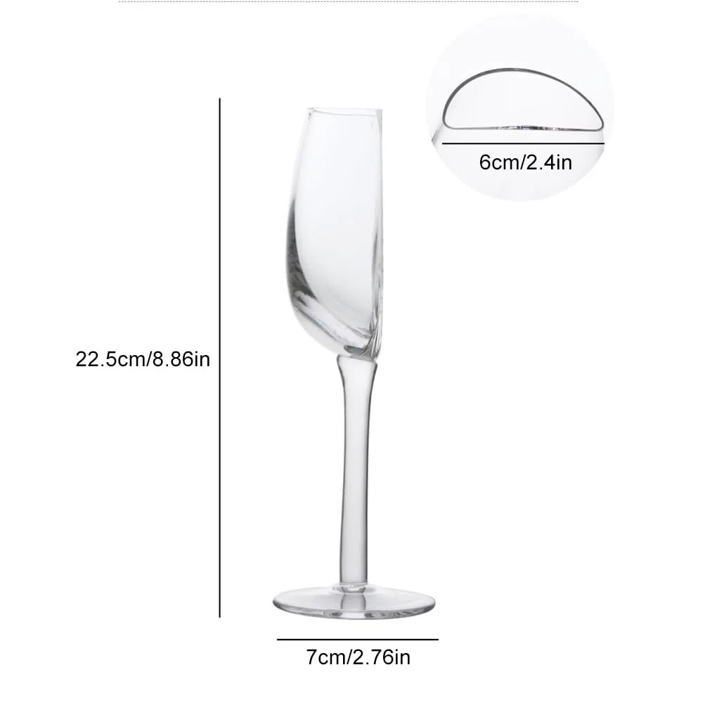 Ottimismo Mezzi bicchieri 2 bicchieri Prospettiva Mezzi laterali 2 da champagne Elegance