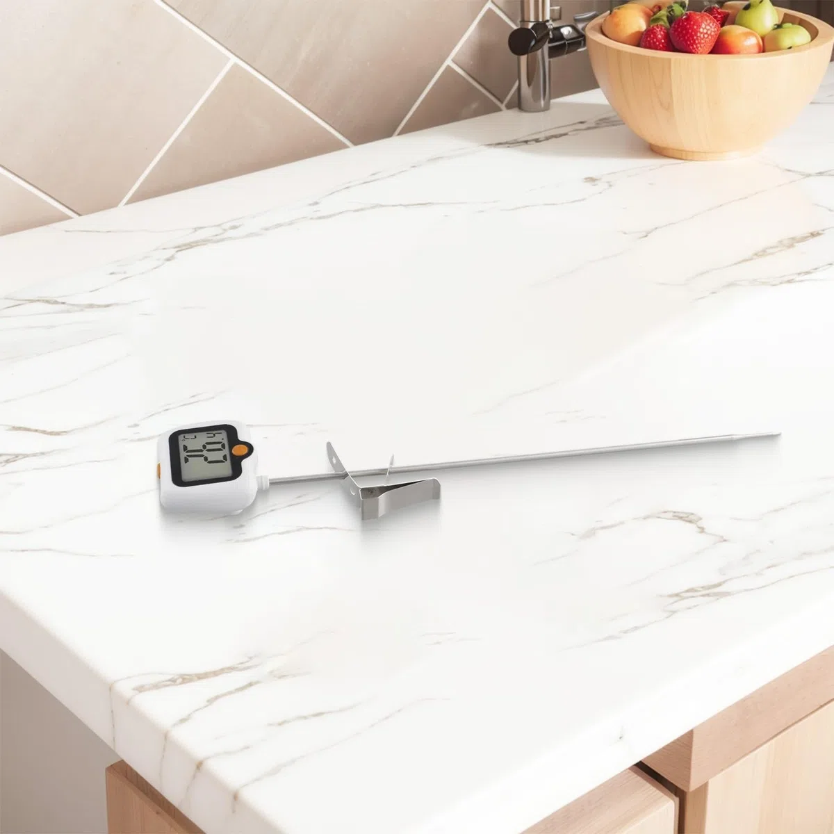 Termometro digitale, termometro per caramelle con clip per pentola, in acciaio inox, indicatore di temperatura per friggere l'olio in cucina