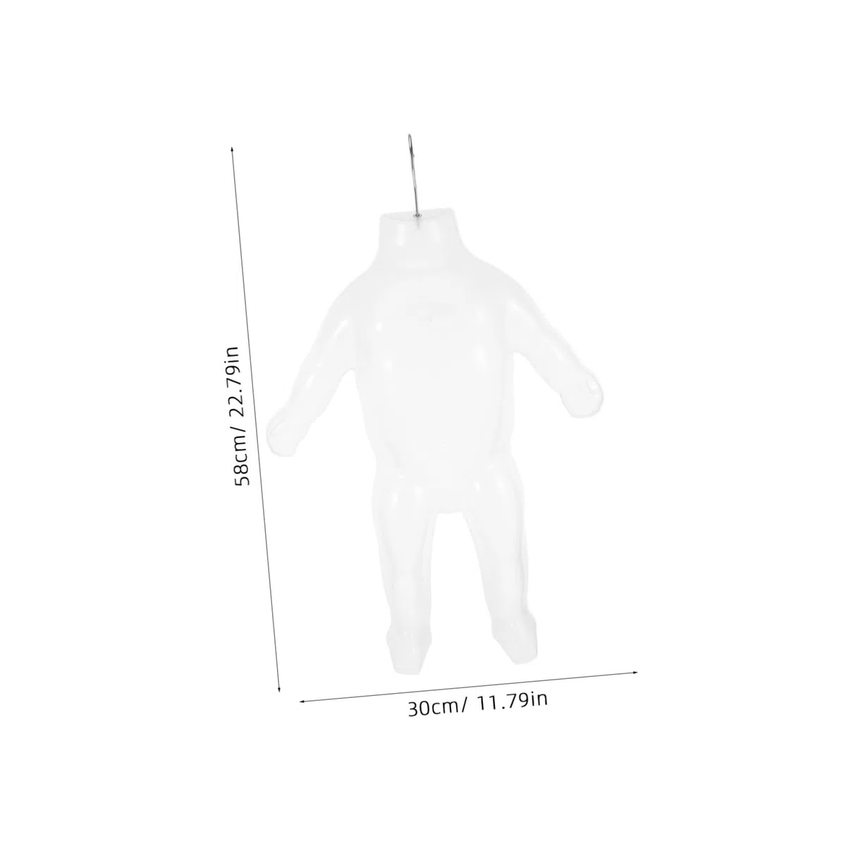 ULTECHNOVO Manichino Bambini a Figura Intera in Plastica Trasparente con Braccia e Gambe per Esposizione Abiti Neonati e Bambini, Regolabile, Leggero e Robusto, per Negozi e Fiere