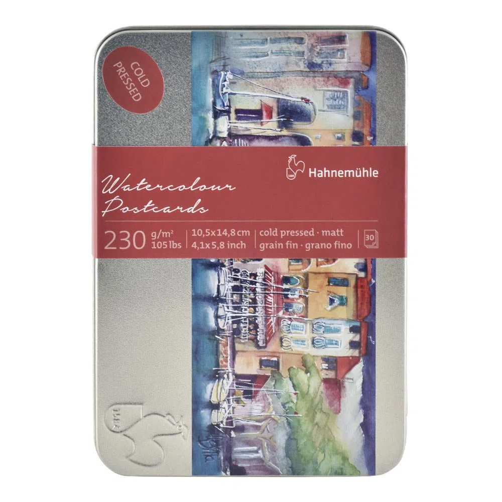 Hahnemuhle 23623_SML - Cartoncini per acquerelli, 230 g/mq, pressati a freddo, 1 set di 30 carte, colore: bianco