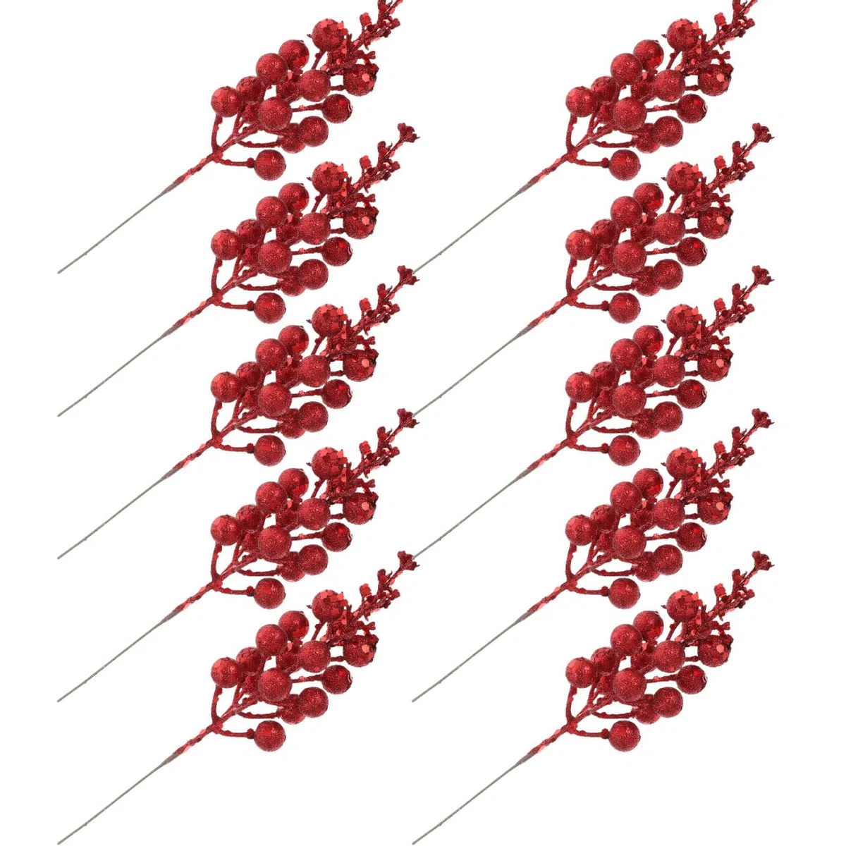 Ipetboom Simulated Snow Berry Tread - 10 Pezzi Bacche Artificiali Rosse Per Decorazioni Natalizie Ghirlande E Feste Ideali Per Decorare Alberi Di Natale E Creare Atmosfere Festive