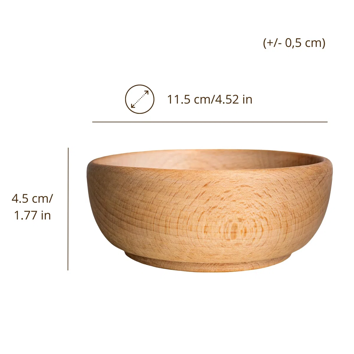 Creative Deco Piccola Ciotola di Legno | Rotonda 12 x 12 x 6 cm | Perfetta per Muesli Frutta Spuntini Cucina