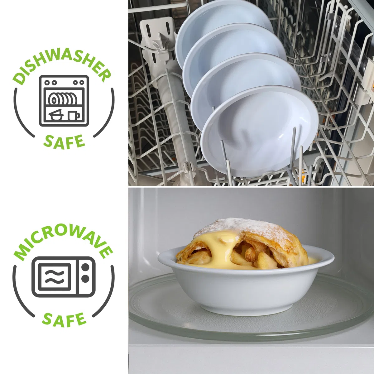 Gastro ciotole plastica 6 x 14 cm / 200 ml - bianco - ciotola colazione - ciotole cucina