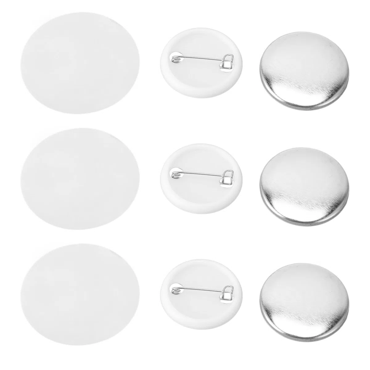 100 Set Fai da Te Spille Spille Parte Forma Rotonda Metallo Spilla Distintivo Spilla per Artigianato Che Fa Macchina per la Creazione di Badge (32 MM) Handcraft Materials