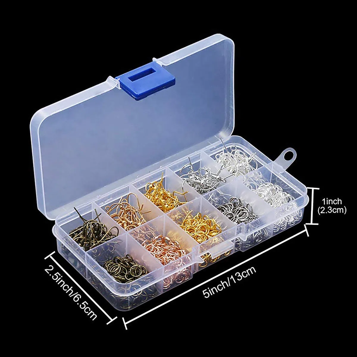 Kit per Realizzare Orecchini 1128 Pezzi - Forniture con Ganci, Anelli Divisori, Pinze, Pinzette, Apriscatole - per Fare Gioielli Fai da Te e Riparare