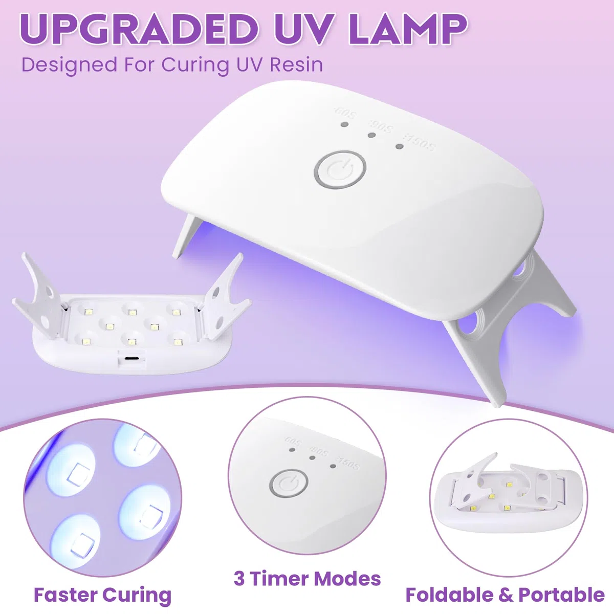 LET'S RESIN Kit per la creazione di gioielli in resina UV con lampada, 153 pezzi, con 250 g di resina UV trasparente a basso odore, kit iniziale per portachiavi, gioielli, decorazioni per la casa