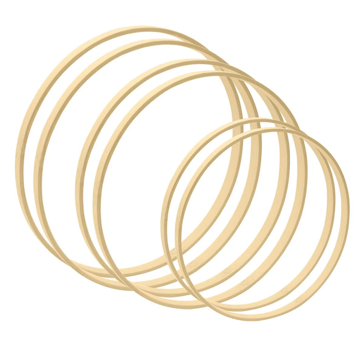 Worown 6 Pezzi Cerchio in Legno di Bambù, Anelli in Bambù per Artigianato (20,25 e 30cm) - Ghirlanda Nuziale fai-da-te & Decorazione Parete & Cerchi per Acchiappasogni