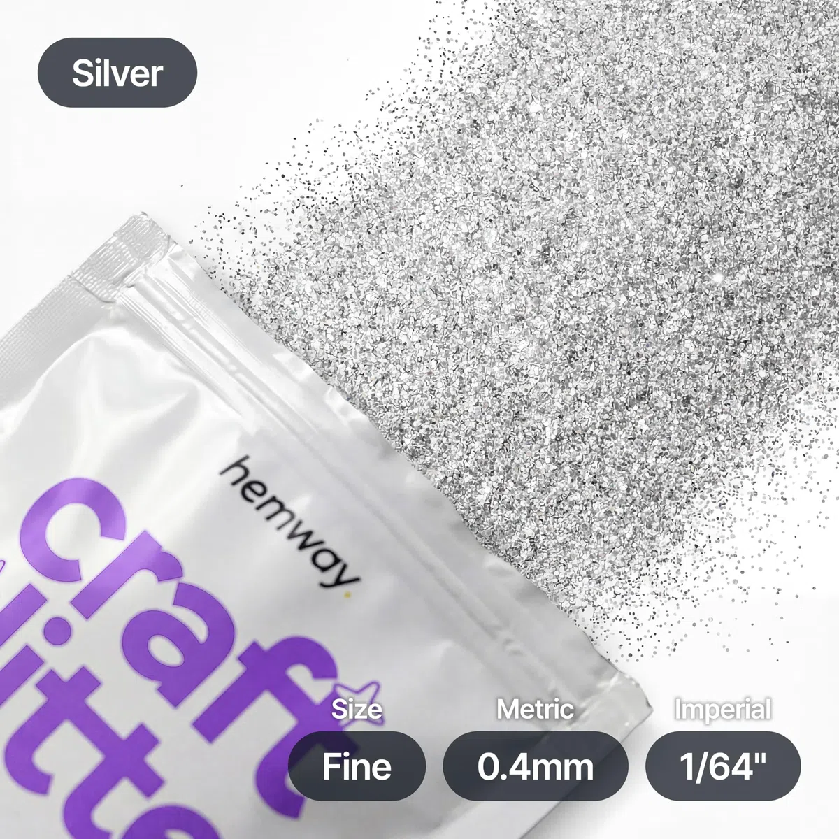 Glitter voor knutselen Zilveren hars Tumblers Kaarten Kerst Sieraden Kaars Fijn 100 g/3,5 oz