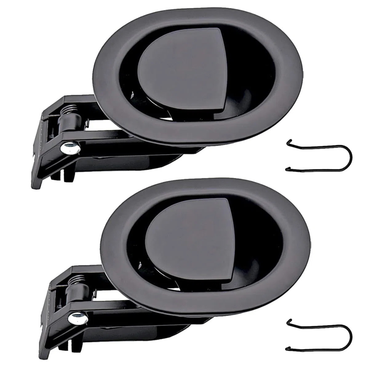 TopHomer 2 maniglie di ricambio universali per reclinabile, per divano, sedia, divano, in plastica dura, colore nero (9 x 7,6 x 7 cm)