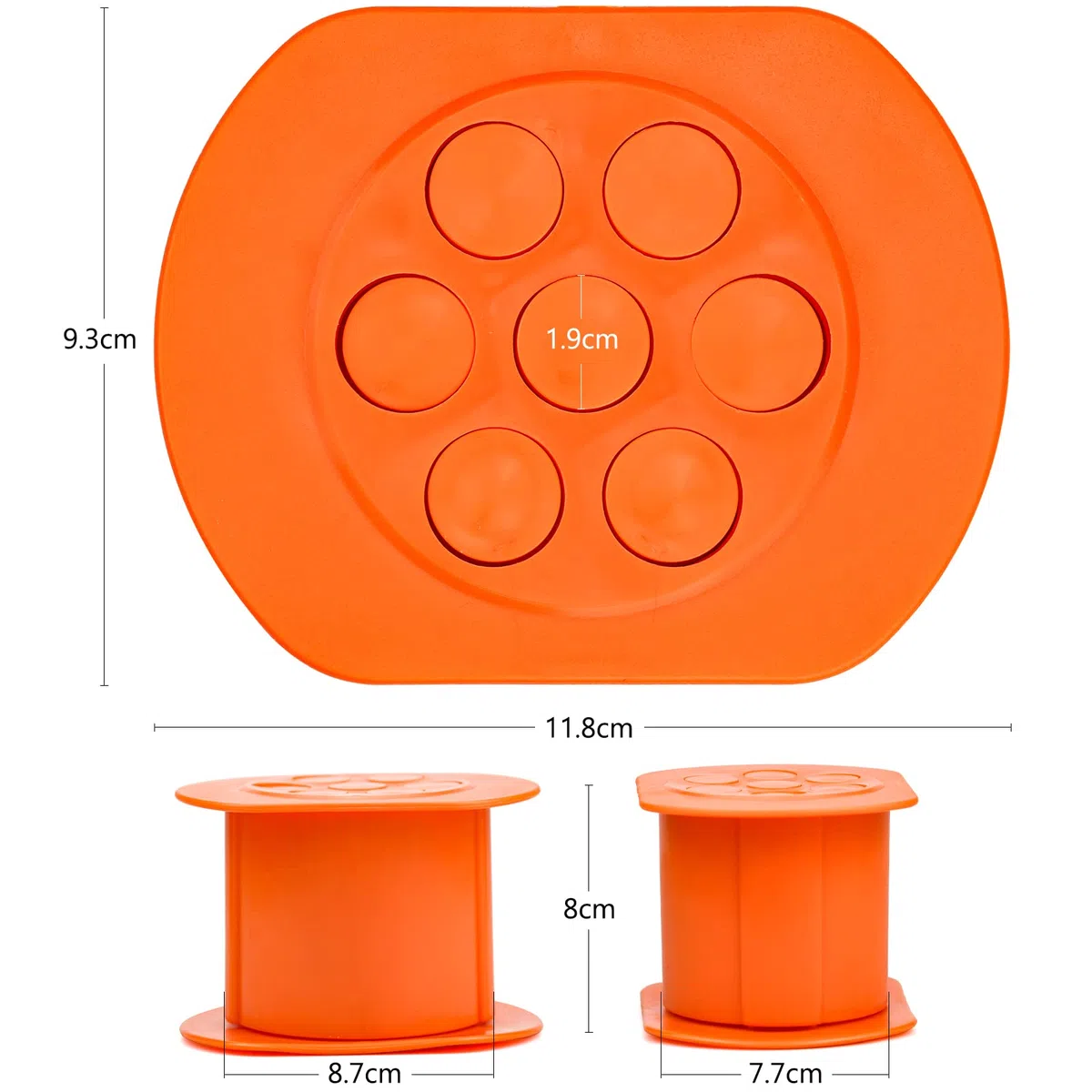 Cevapcici Press Maker, Stampo per Salsicce e Hot Dog, Macchina per Pressare Strisce di Carne a 7 fori, Non Appiccicosa, Macchina Manuale per Fare Salsicce Fai da Te (Arancione)