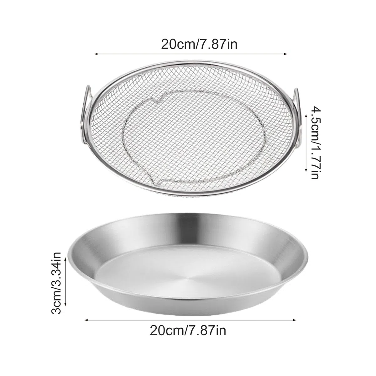 Scolapasta per olio, in acciaio inox, con vassoio, scolapasta a rete, contenitori per snack, server per cibi fritti, griglia per scolo 'olio per cucina