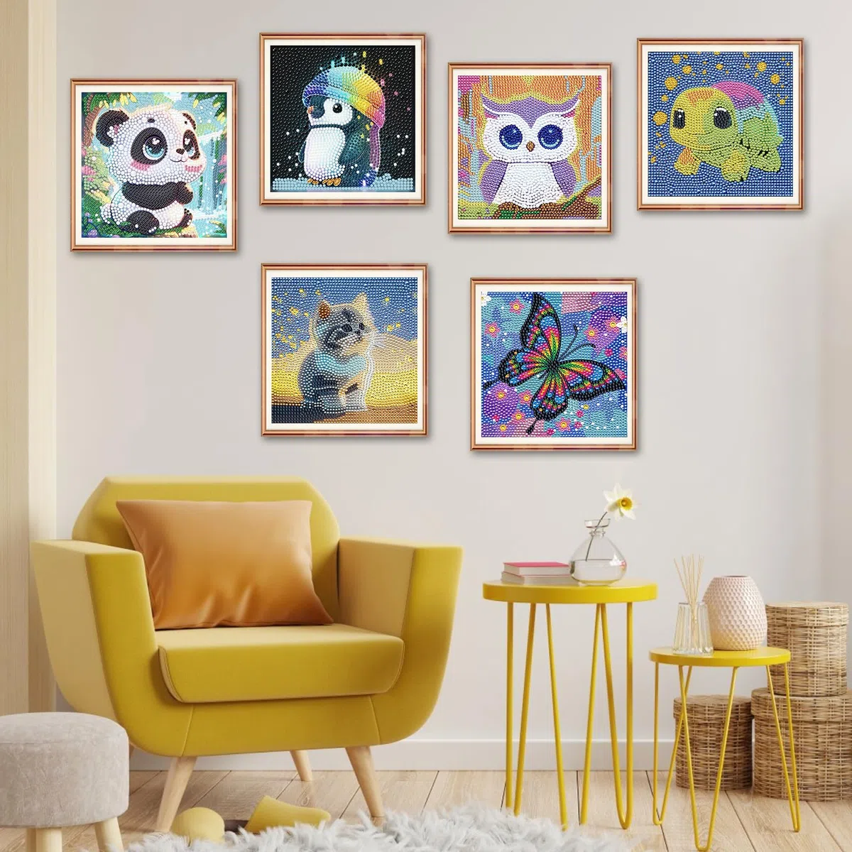 SZSMW Set da 6 Pezzi Diamond Painting Bambina - 15 * 15cmPittura Diamante - Diamond Painting Bambini - Decorazioni Creative Fai-Da-Te, Regali di Compleanno per Ragazzi E Ragazze (6-12 Anni)