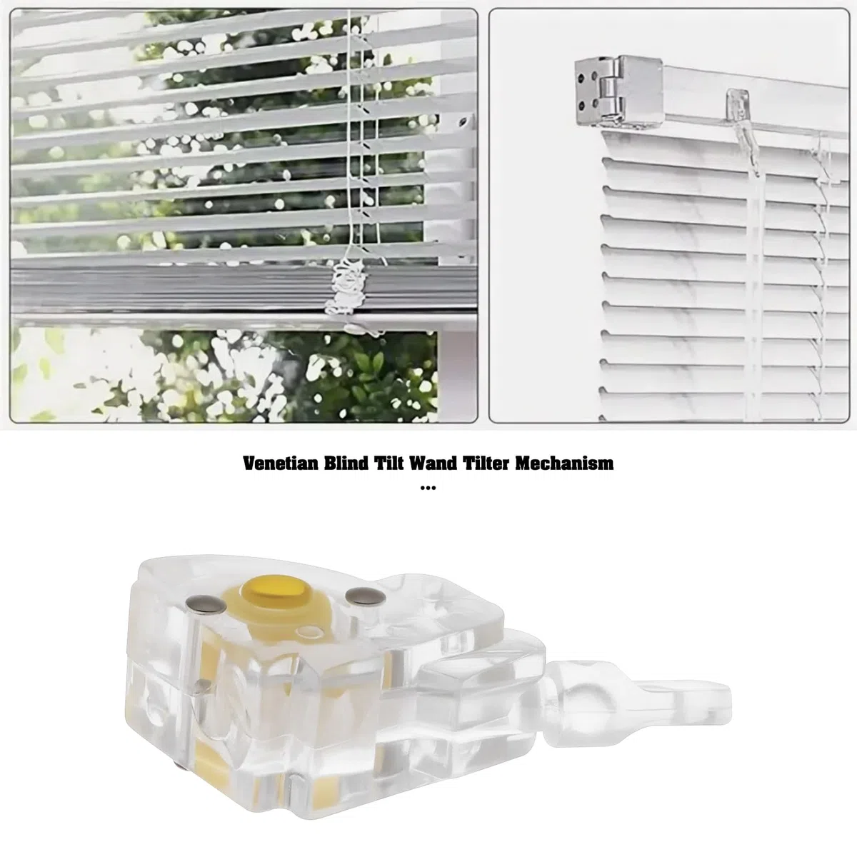 2 Pezzi Meccanismo Di Inclinazione Per Veneziane In Metallo, 25mm, Compatibile Con Arena E Hillarys Blinds, Aste Di Inclinazione A D Da 4mm, Design Trasparente E Giallo