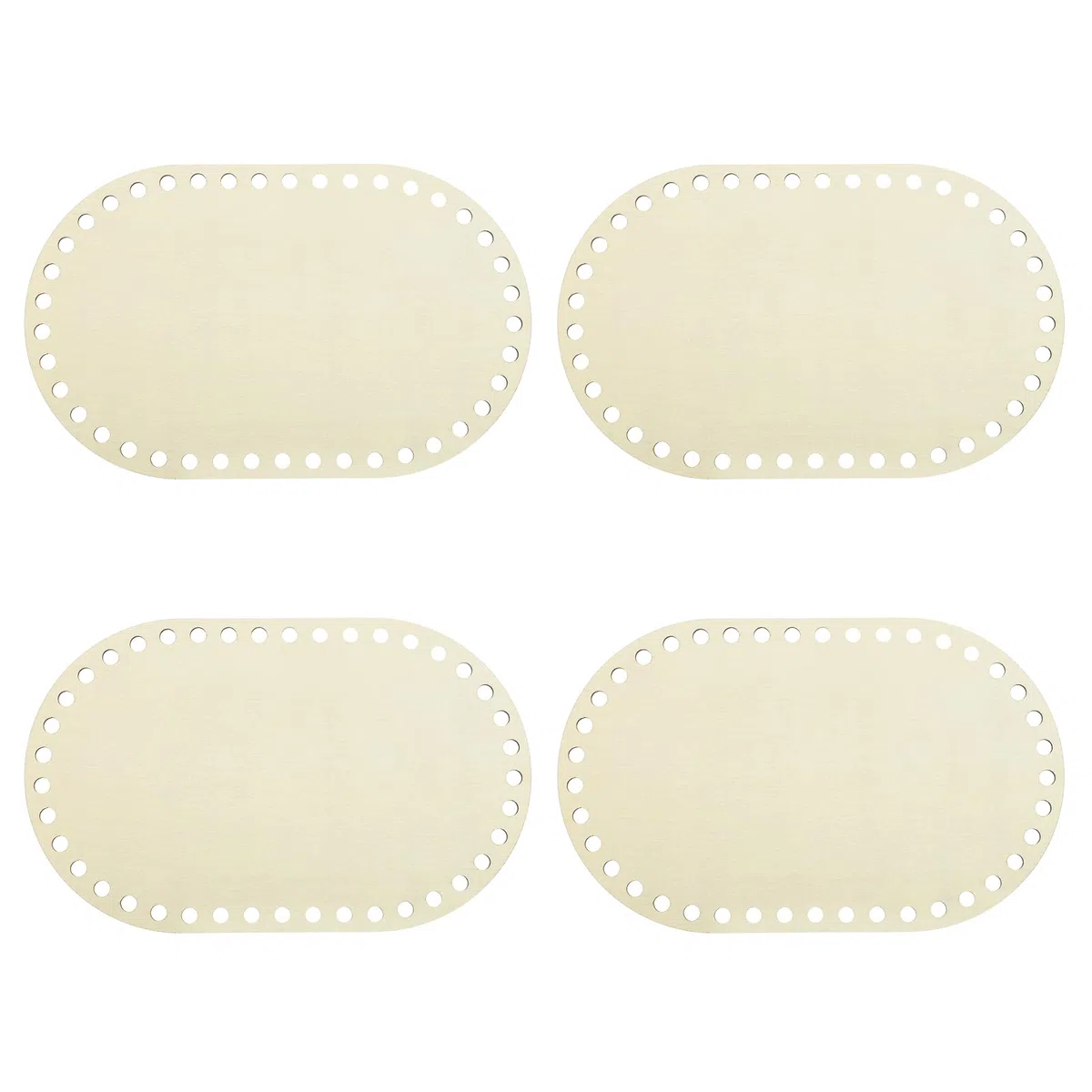 QUARKZMAN 4 Pezzi Fondo Cesto In Legno 12.5x20cm Ovale Base Naturale Solida Per Cesto All'Uncinetto Per DIY Materiale Per Intreccio Cesti Decorazione Casa