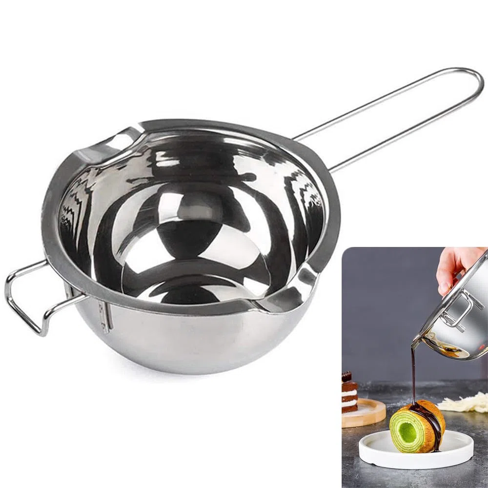 Casseruola per candele a bagnomaria, ciotola di fusione, 600 ml, cioccolato crogiolo in acciaio inox 304, pentola per cioccolato, zucchero, burro di formaggio, caramello candele