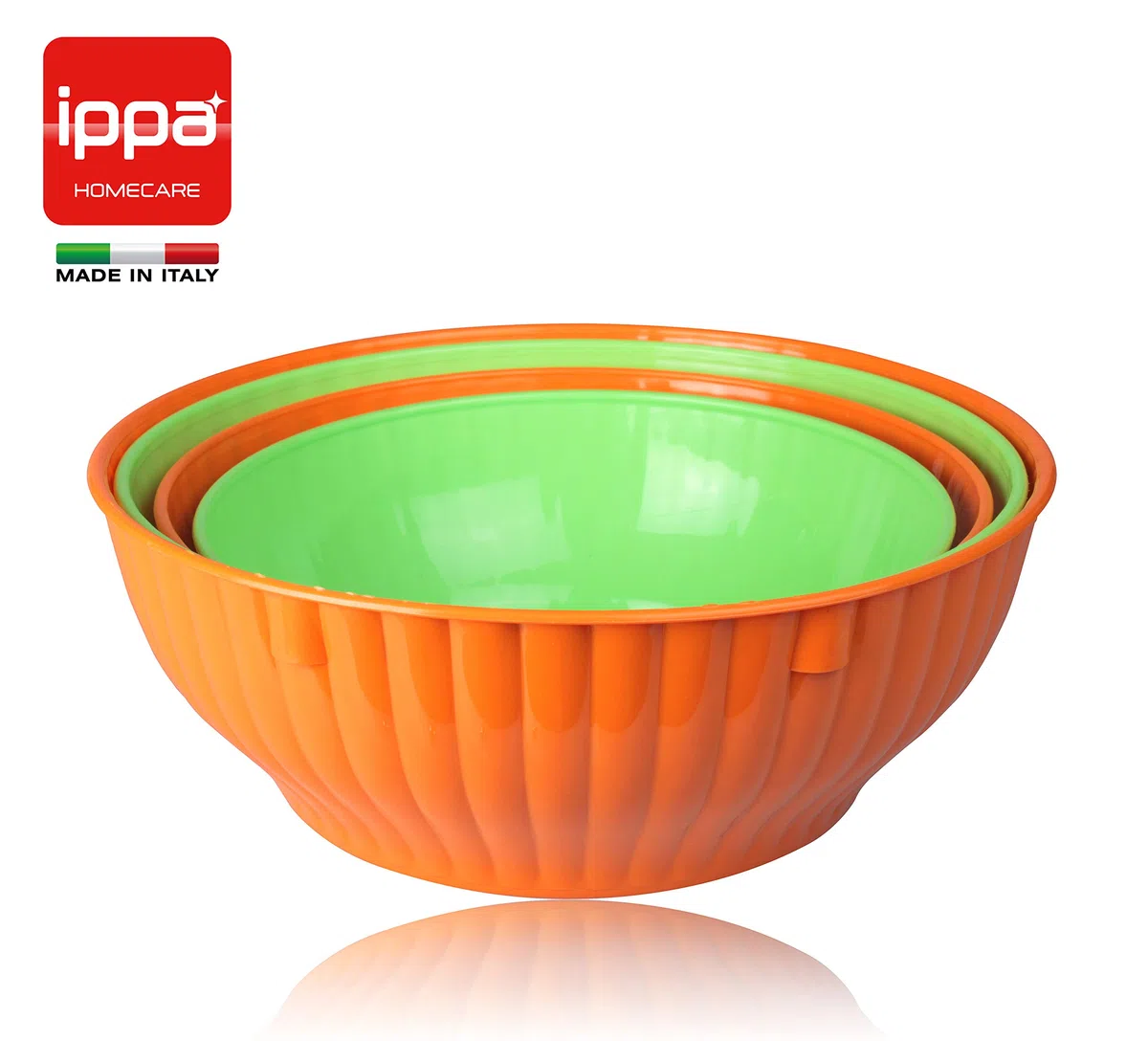 Set 4 Insalatiere in Plastica Modello Trento. Made in Italy. Perfette in Cucina e Campeggio.