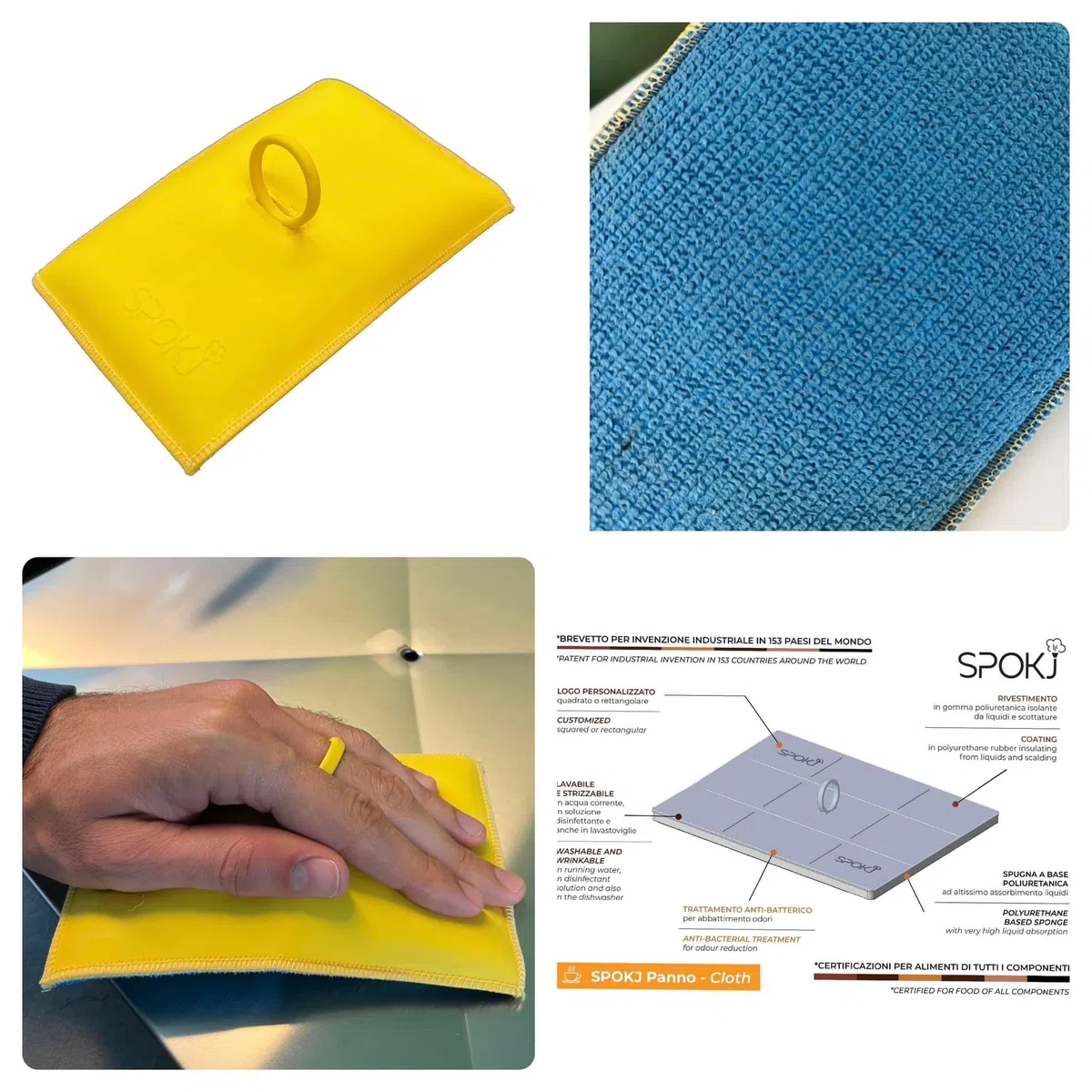SPOKJ - Spugna Professionale Pulizia Lancia a Vapore Macchina del Caffè (Kit da 2 Pezzi)