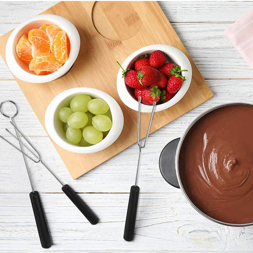 LATRAT 5 forchette da fonduta in acciaio inox, per dolci, per cioccolatini e tartufo, per dolci fai da te, per cioccolatini fatti a mano