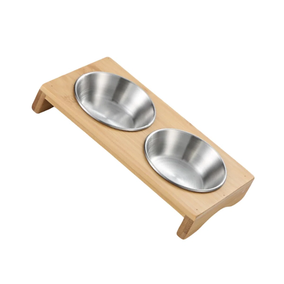 Set 1 Piatto Di Salsa e Piatto Di Condimento in Acciaio Inox 304 Base in Legno, Resistente e Profondo, Per Antipasti e Buffet Domestici