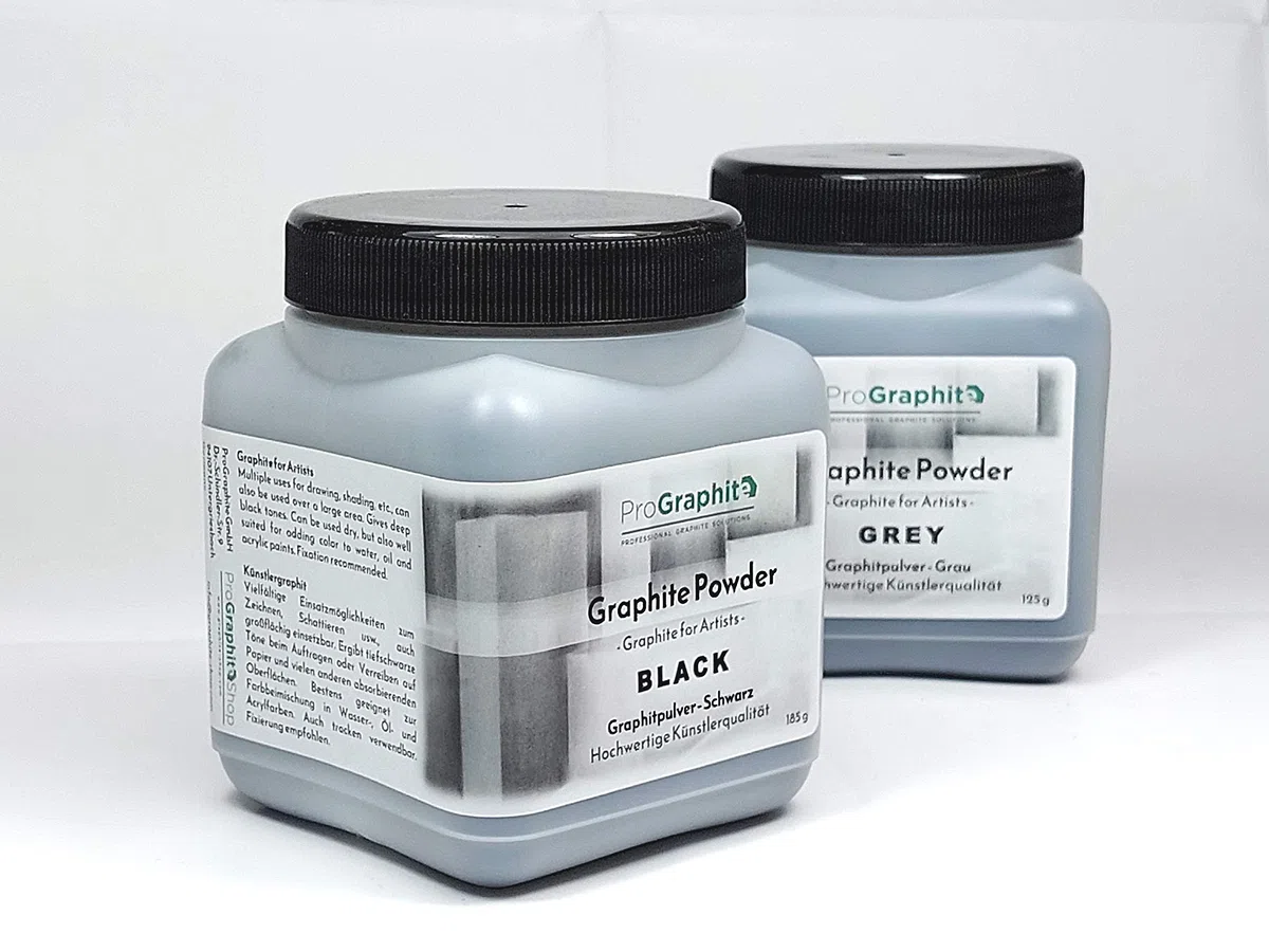 Grafite Artistica naturale nera in polvere (500ml) Graphite for Artists, grey color