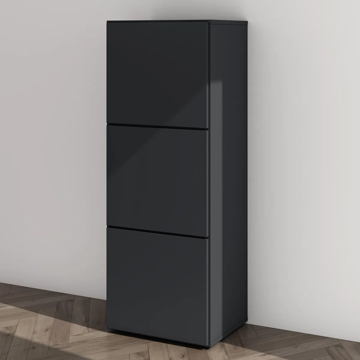 Mai & Mai Scarpiera Portascarpe 45x36x120cm, Porta Scarpe Armadio Scaffale Portascarpe 3 Ante + 6 Scomparti per Ingresso Soggiorno, Camera da Letto Schuhschrank02, Antracite opaco