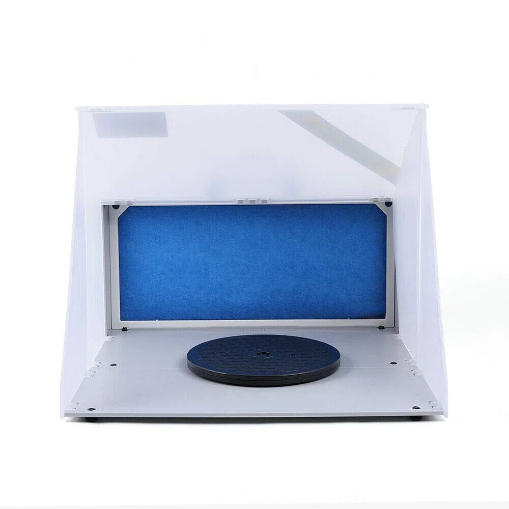 Futchoy Aerografo, impianto di aspirazione per aerografo, portatile con piattaforma girevole per spruzzare modelli fai da te, decorazione di torte, 47 db