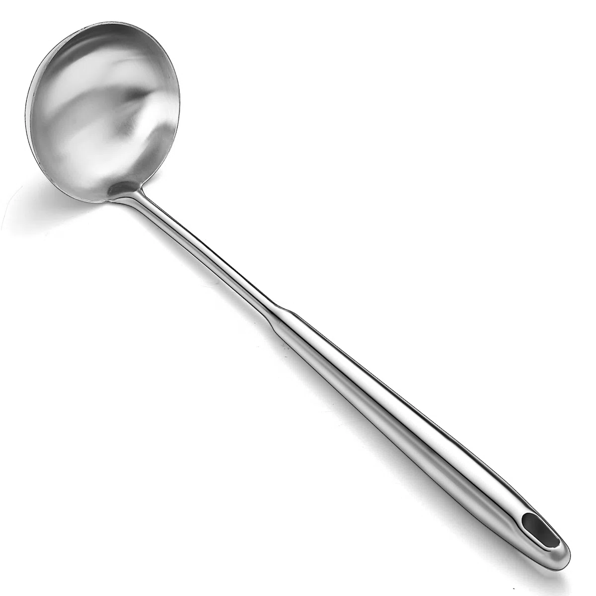 Mestolo da zuppa in acciaio inox, extra profondo e a grande capacità, manico lungo e comodo, lavabile in lavastoviglie – Ideale per zuppe, brodi, stufati e salse