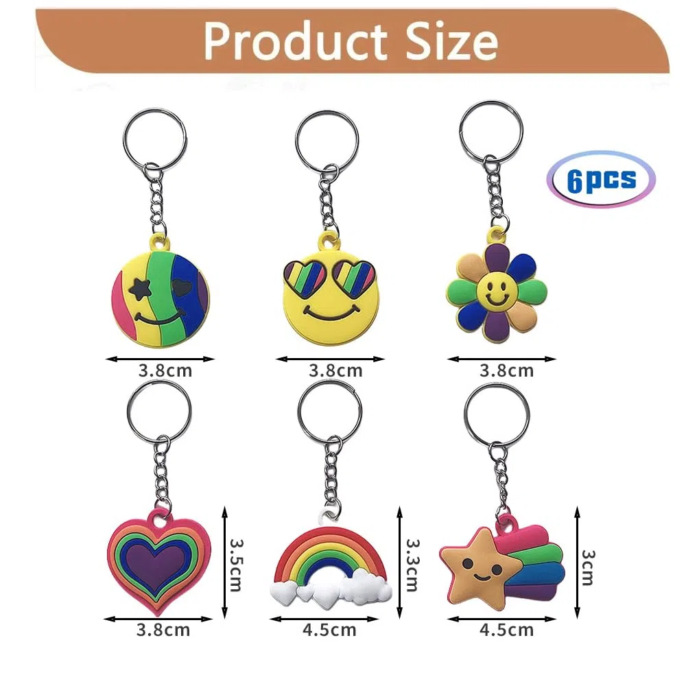 36 Pezzi Portachiavi Arcobaleno Portachiavi Bambini Gadget Silicone per Regalini Festa Compleanno Bambini,Porta chiavi Decorativo de Zaino,Regalini per Alunni