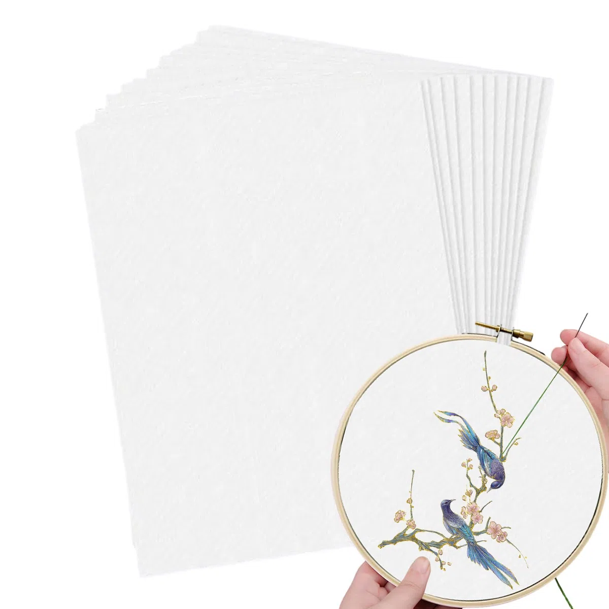 Embroidery Paper, Set of 8 Water Soluble Large Sheets Printable Surfaces Versatile Usage, Embroidery Stabilizer, Sewing Stabilizers for Print or Draw Patterns, 8.43x11.02inches