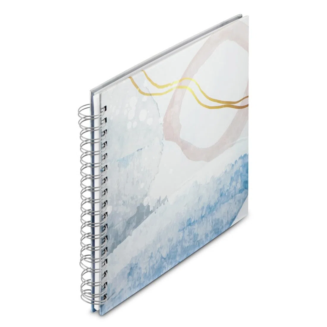 Hama Album fotografico a spirale "Watercolor" 28 x 24 cm (100 foto 10 x 15 cm da incollare, 50 pagine bianche, Album Scrapbooking DIY Libro fotografico da personalizzare e incollare) Blu