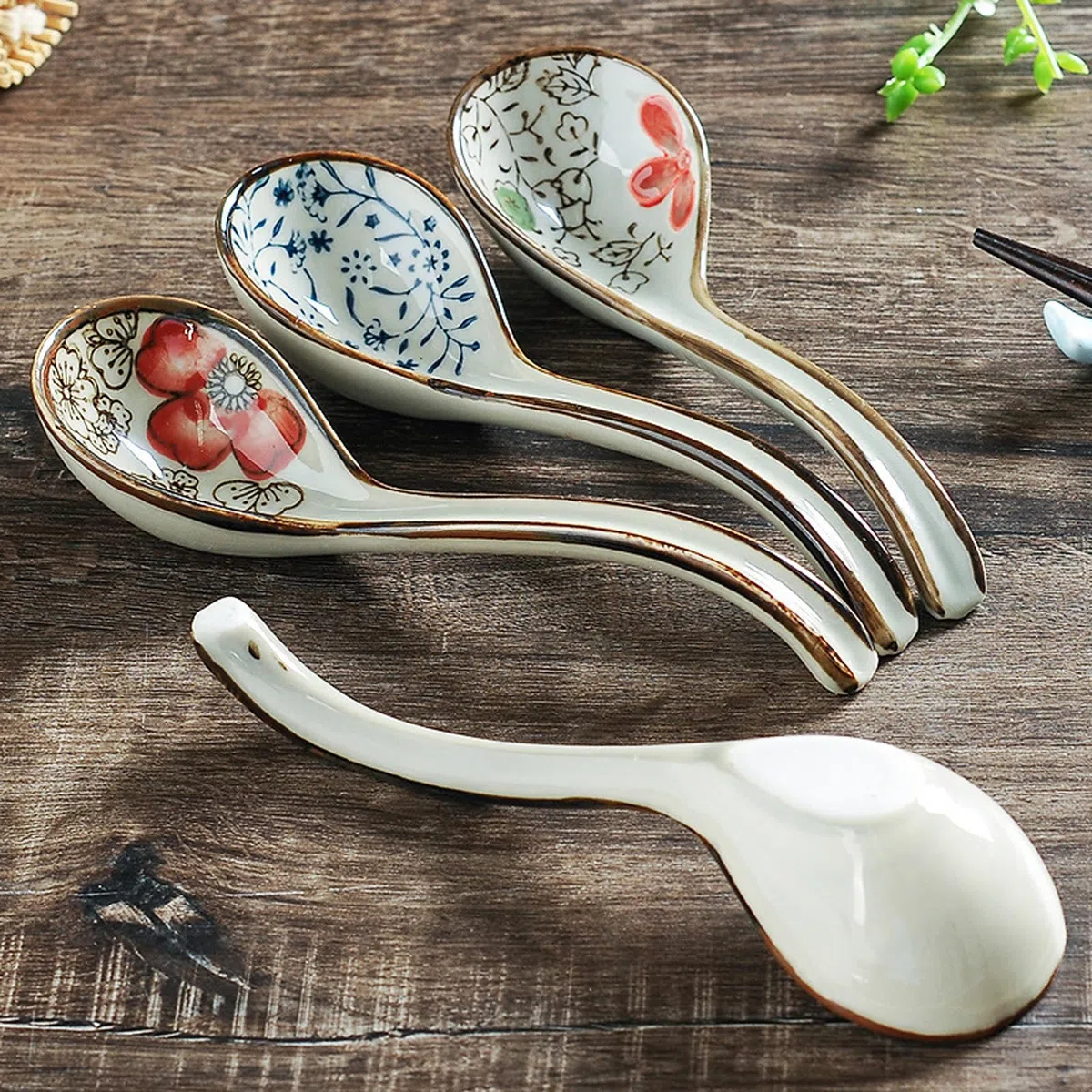 Cucchiaio Di Riso Asiatico,Xiuyer 6 Pcs Cucchiaio Da Zuppa In Porcellana Bianca Per Ramen Pho Wonton Gnocco Miso Cereali Ristorante Cucina Cucchiaio,Cucchiai Da Zuppa Cinesi In Ceramica Da 6,5 Pollici