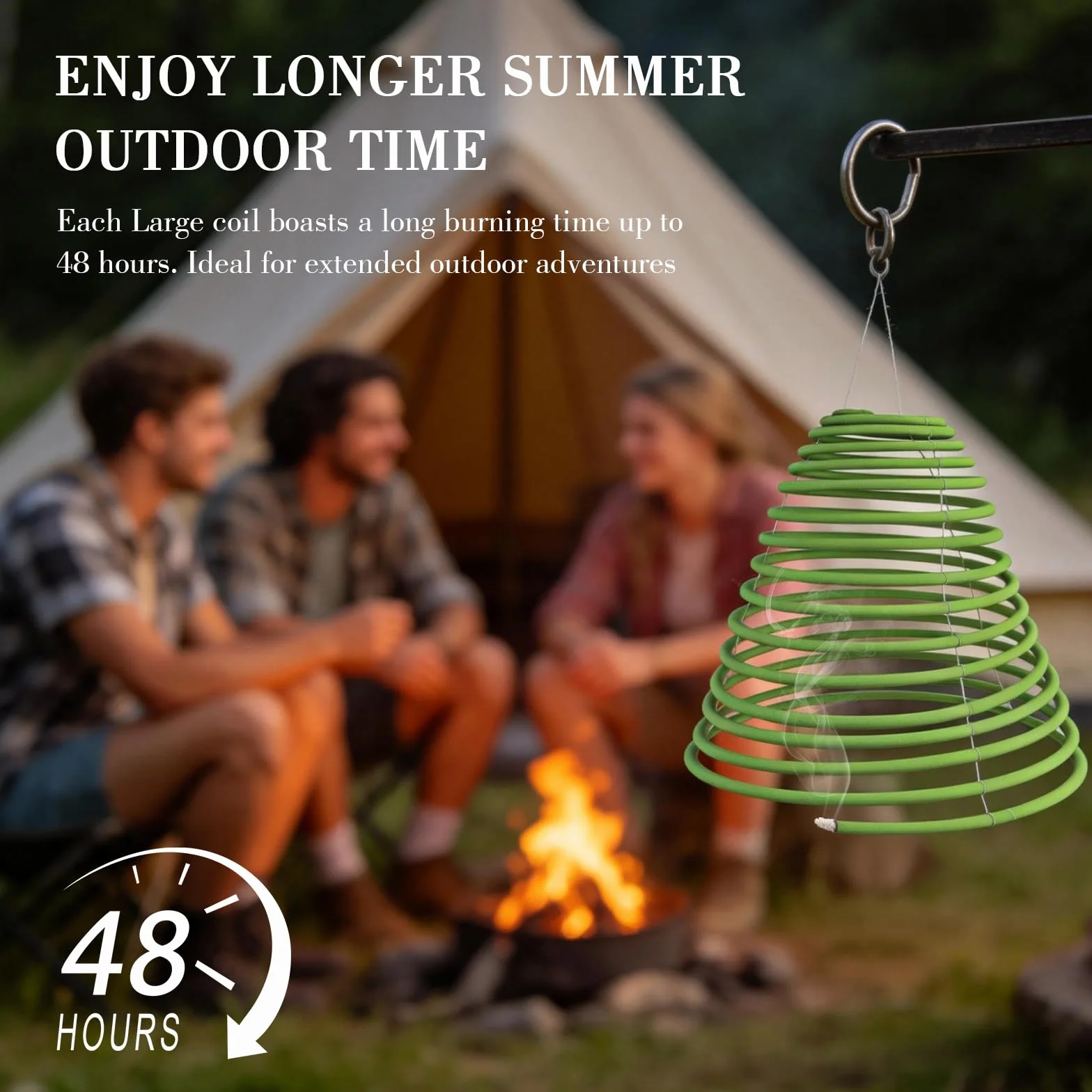 Spirali di incenso alla citronella, 5 spirali, incenso alla citronella da appendere per esterni, durata 240 ore, bastoncini di incenso a spirale grandi per patio, giardino, campeggio, orto