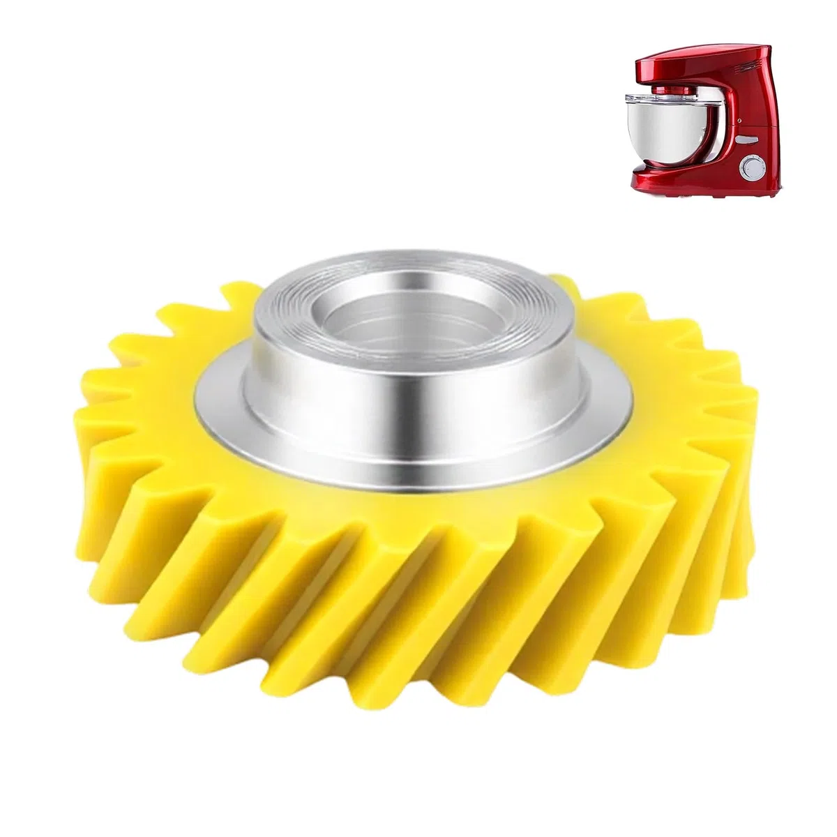 Ingranaggio a vite senza fine di ricambio compatibile con Kitchen Aid Bowl-Lift/Tilt-Head Accessories, W10112253 Ingranaggio a vite senza fine di ricambio giallo, con 5KSM150 5KSM45 5KSM90 5KSM125