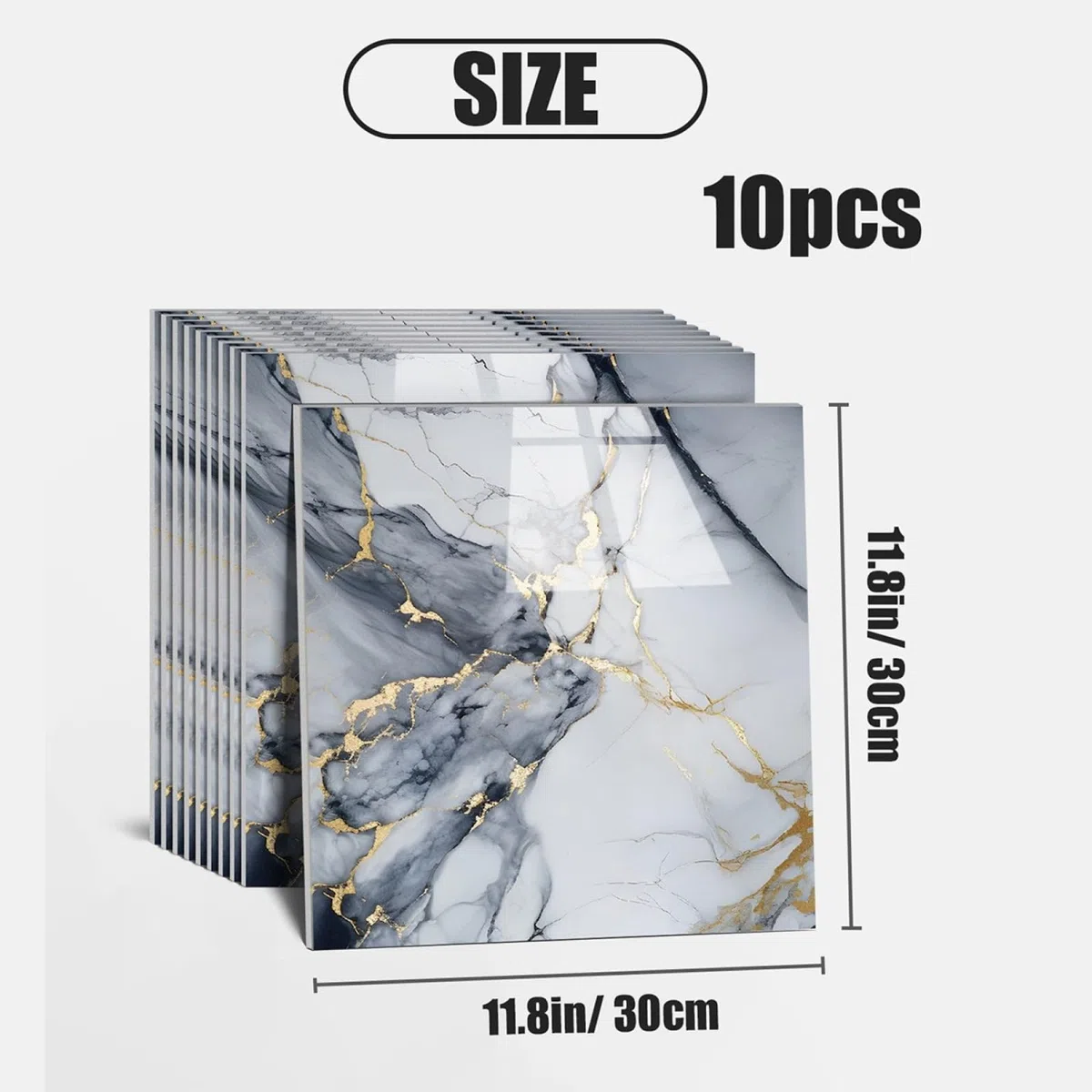 Piastrelle Adesive Cucina 30X30 Bianco Mattonelle Adesive Cucina,Decorazione Murale in Pvc Impermeabile,Per Armadietto, Mobili,Può Essere Riutilizzato