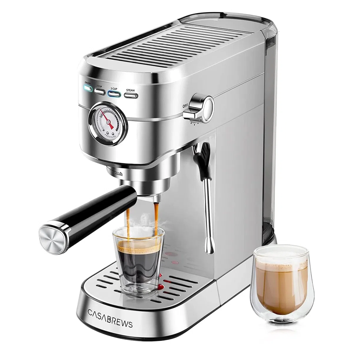 Filtro per caffè da 51 mm per macchina per caffè espresso CASABREWS CM5418, due unità tra cui una tazza e una tazza doppia