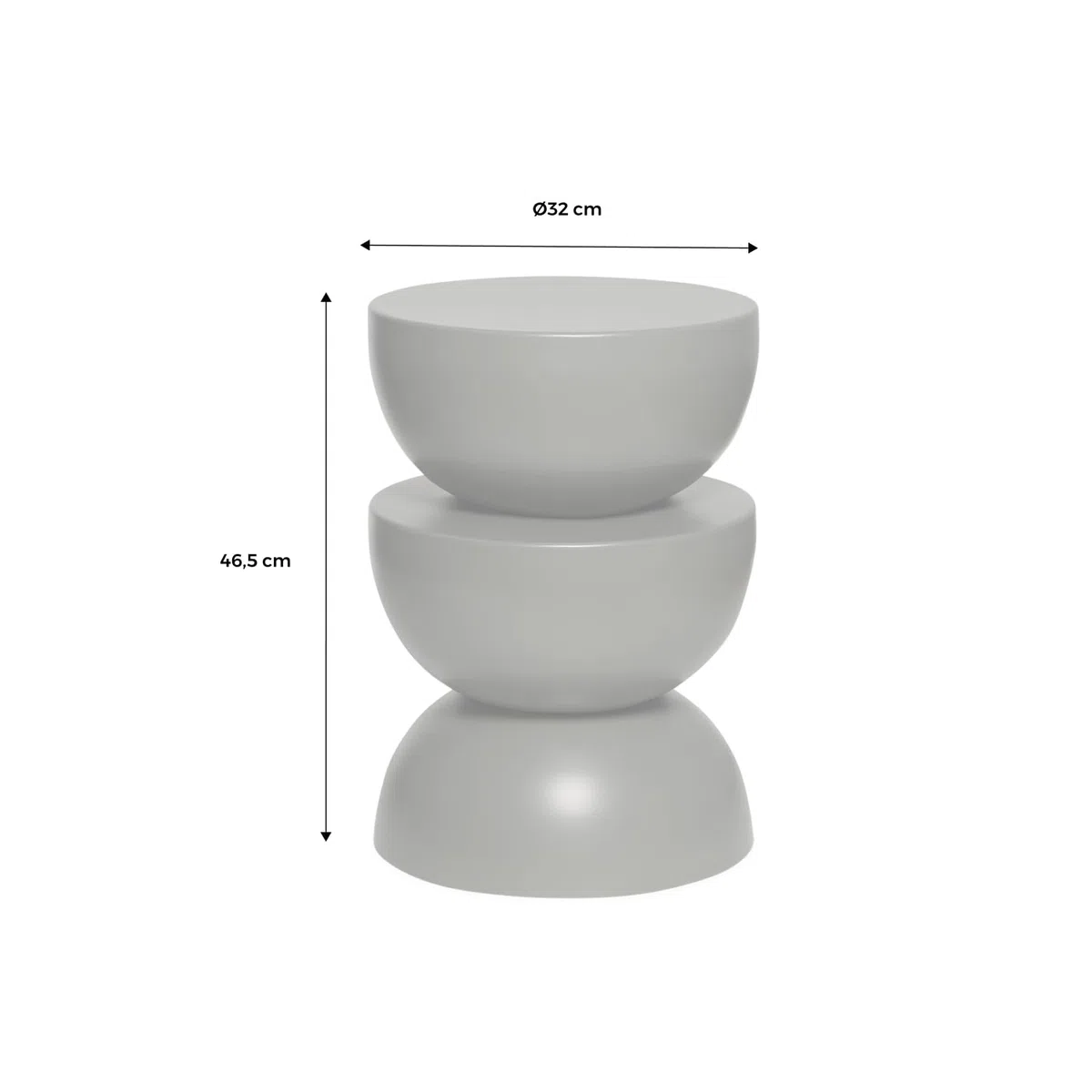 sweeek Tavolino in metallo effetto glassy, 46,5cm Corallo - 32x32x46.5 cm